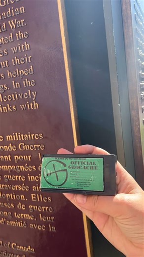 Geocaching on Instagram: "🚂 All aboard! This geocache is leaving the station! 🚂 Video: A geocacher stands next to an old decommissioned train car. The camera pans to a plaque next to the train. They reach behind the sign and pull out a magnetic hide-a-key cache container and show it to the camera. #geocaching #geocache #geocachingfun #canada #halifax #explore #adventure #travel"