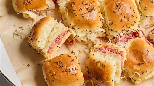 Sheet Pan Corned Beef Reuben Sliders Recipe