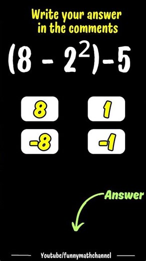 Simplify (8 - 2²) - 5 | Order of Operations (PEMDAS/BODMAS)