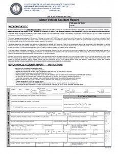 RI Motor Vehicle Accident Report Form - Fill Online, Printable, Fillable, Blank - pdfFiller