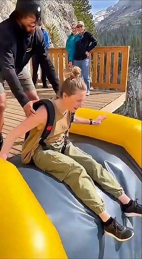 Extreme Cliff Slide:Airbag Bounce To Parachute Flight! 🚀