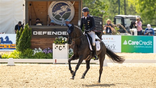 ‘No words to express what this means’: injured rider watches her Olympic horse at event