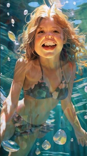 Girl in shark TF an amazing animal transformation Fantasy art #shorts