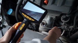 Articulating Borescope Inspection Camera HD1080P, Endoscope Automotive Scope with 8GB Memory Card, 5" LCD Display, 3 Level LED Light and lP67 Waterproof Camera Lens Diameter 6.35mm