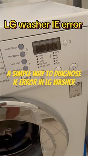 A easy quick way to determine if it’s the water inlet valve causing IE error in LG washing machine.