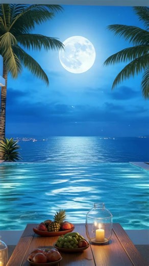 Moonlight Poolside Vibes 🌕 Tropical Luxury Escape | Chillout Music for Calm Nights #chilloutmusic