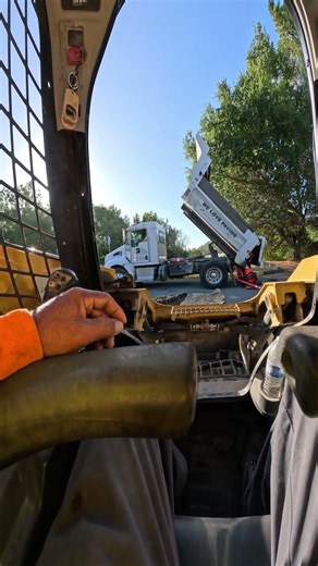 Skid Steer vs Full Truck Load #construction #satisfying