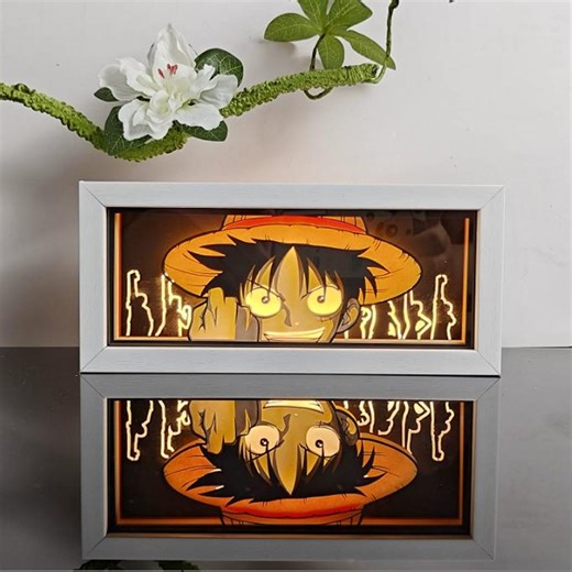 Anime Lightbox LED, RGB Color Shadow Box Figure, Manga Neon Desk Night Light, Gaming Room Home Decor, 3D Lamp Paper Cut Art, Gift for Otaku - Etsy