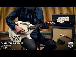 Danelectro Coral Electric Sitar | White Crackle | #117437
