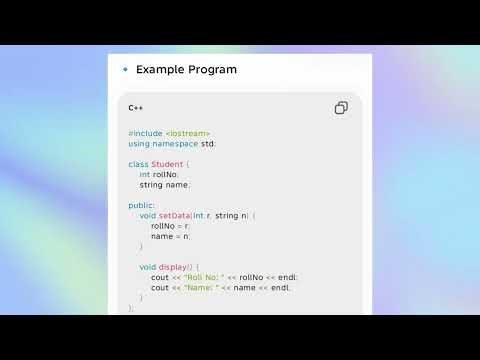 CS25C07 UNIT 2 Member function in c++