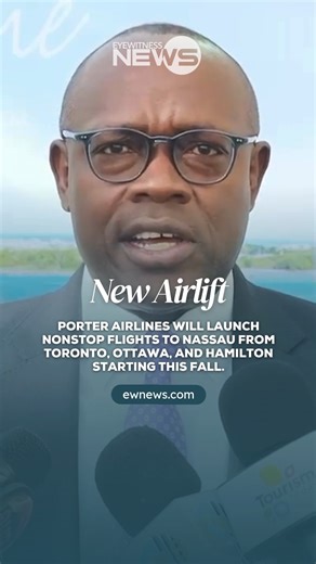 NEW AIRLIFT: Porter Airlines is launching new nonstop flights to Nassau from Toronto, Ottawa, and Hamilton starting this fall. The announcement came at the conclusion of the Ministry of Tourism’s Sales Mission, which Deputy Prime Minister Chester Cooper aided in — just in time for the winter season. Daily Toronto flights begin November 26, while Ottawa departures are set for December 13. Hamilton flights begin December 14. | Eyewitness News Bahamas