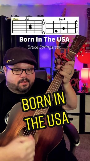 Born In The USA by Bruce Springsteen Guitar Tutorial! #guitar #lesson #tutorial #guitarra #guitartok #fypシ