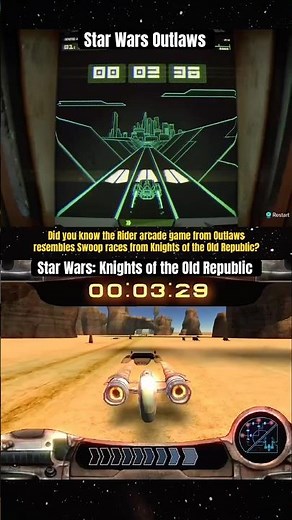 Rider and Swoop Race Comparison (Star Wars Outlaws and Knights of the Old Republic)