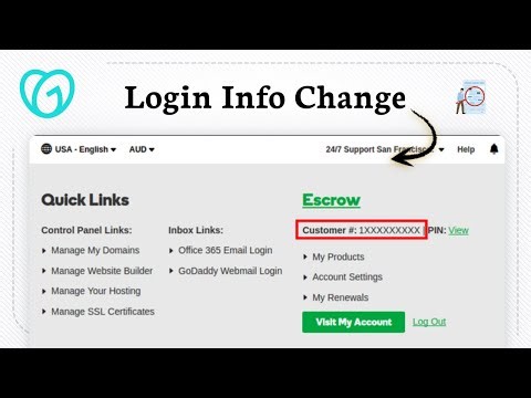 How to change GoDaddy account username and password