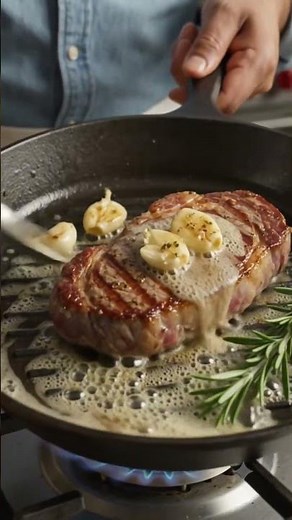 🔥 Perfectly Grilled Horse Steak | Butter, Garlic & Rosemary 🥩