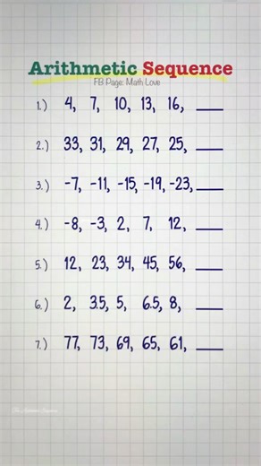 13K views · 172 reactions | Arithmetic Sequence #mathlove #mathematics #maths #mathschallenge #mathtutor #tutorial #learnmath #education #fypviralシ #viralreelsfb | Math Love | Facebook