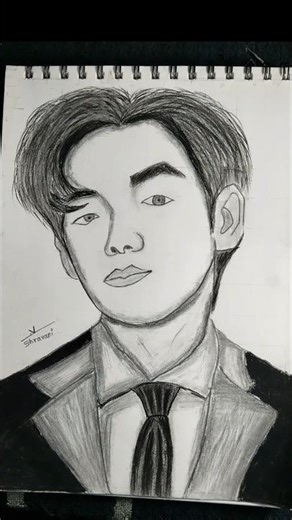 🎨Drawing BTS V (Kim Taehyung) st💜ARMY, how do you like this sketch of V 💜🔥#BTS #Taehyung #soutkorea