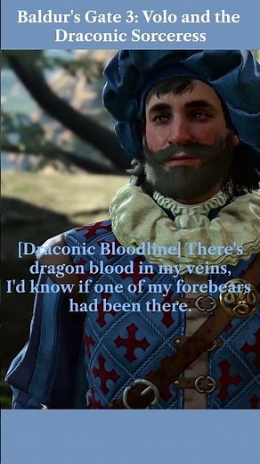 Baldur's Gate 3: Volo interviewing Draconic Bloodline Sorceress