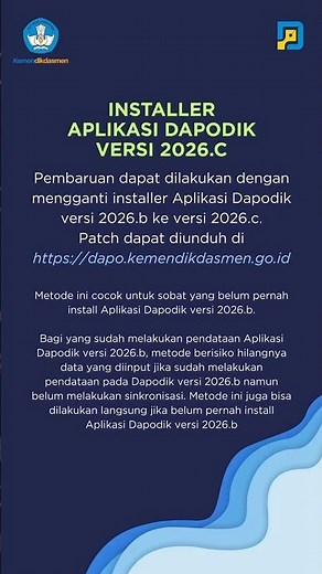 Update terbaru sudah rilis! Aplikasi Dapodik 2026.c| #dapodik #dapodikdasmen #tutorial #pendidikan