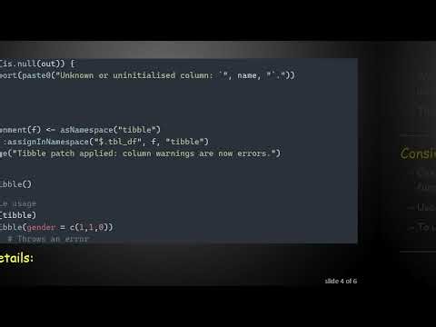 How to Convert a Specific Tibble Column Warning into an Error in R