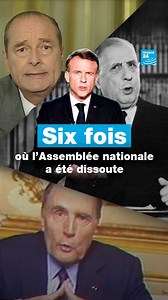 🇫🇷 Emmanuel Macron a annoncé la dissolution de l’Assemblée nationale dimanche. C’est la sixième fois que l’Assemblée est dissoute sous la Ve République. Retour sur les différentes dissolutions qui ont été prononcées. | FRANCE 24