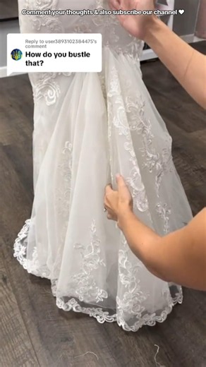 Replying❤️This is how to do an american bustle on this beautiful wedding dress!🤩 #alinaalteration