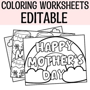 Happy Mother's Day Coloring Worksheets, End of the Year Coloring Pages