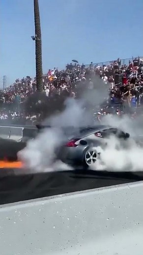 This Nissan 370Z literally set the track on fire! 🔥🤯