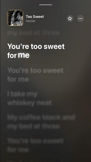 Too sweet Lyrics video by Hozier