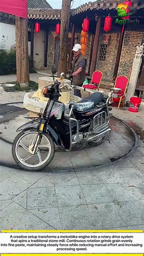Motorbike Powered Mill Turning Grain Into Smooth Paste Fast