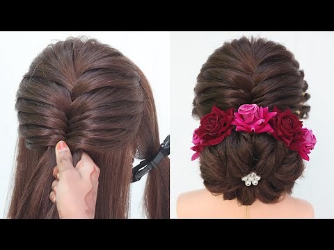 most beautiful bridal juda hairstyle at home | messy low bun hairstyle