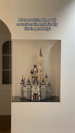 After patching the wall countless times, it finally fits in perfectly! 😍 #lego #legodisney #fyp
