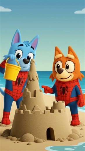 Tidal Wave Terror! 🌊✨ Can Bluey Save the Sandcastle
