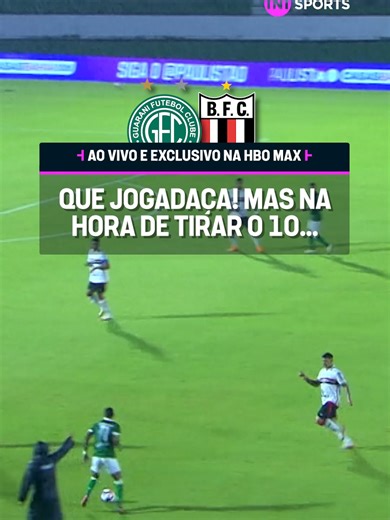 JOGADA ABSURDA, MAS NA HORA DO CHUTE.... 😬 O Mirandinha fez a fila na zaga do Botafogo e podia empatar o jogo pro Guarani, mas chutou pra fora! TODOS OS JOGOS DO PAULISTÃO SÓ NA HBO MAX! 💪 Guarani x Botafogo é EXCLUSIVO e tá AO VIVO agora na @hbomaxbr! Assine pelo link na BIO! #FutebolBrasileiro #tiktokesportes #botafogo #paulistao #guarani
