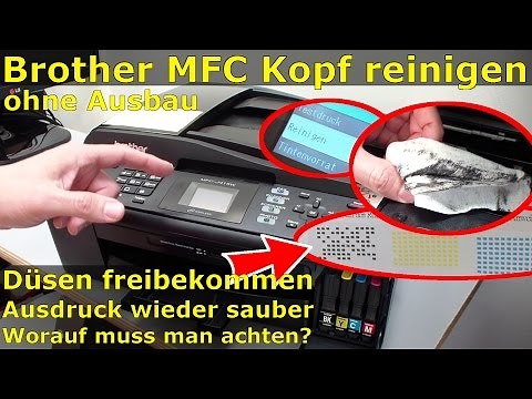 Brother MFC Druckkopf reinigen ohne Ausbau - Ausdruck ist streifig