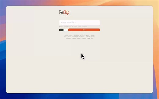 I was tired of sketchy sites for downloading videosSo I built a simple tool:- Paste any video link (or multiple)- Download mp3/mp4 instantly- Supports tiktok, instagram, youtube and 1000+ sites100% free, no ads, open source