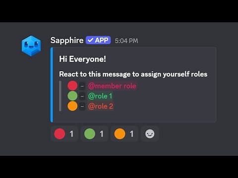 How to Setup Reaction Roles With Sapphire Bot