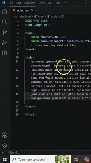 HTML P Tag Tutorial for Beginners | HTML Shorts #learnhtml #webdevelopment
