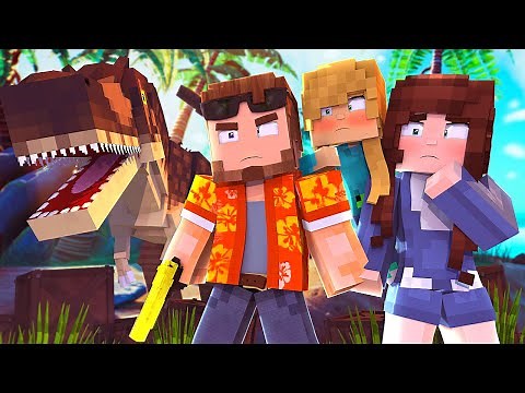 SHIPWRECKED on a DINOSAUR ISLAND! - Minecraft STRANDED - EP 1 ( Dinosaur Survival Roleplay )