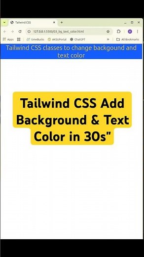 Tailwind CSS: How to Add Background & Text Colors Fast! 😍 | #shorts #tailwindcss