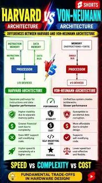Harvard vs Von Neumann Architecture Explained #shorts #electronicsengineering