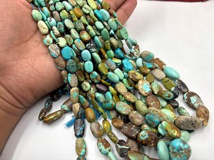 Perles de tambour turquoises américaines naturelles, 5 x 2-7 x 5 mm, brin de pierres précieuses en vrac de la Belle au bois dormant 10 pouces - Etsy France