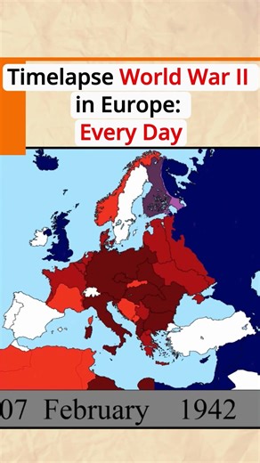 Timelapse World War II in Europe and the Pacific: Every Day #map #maphistory #historyshorts #maps