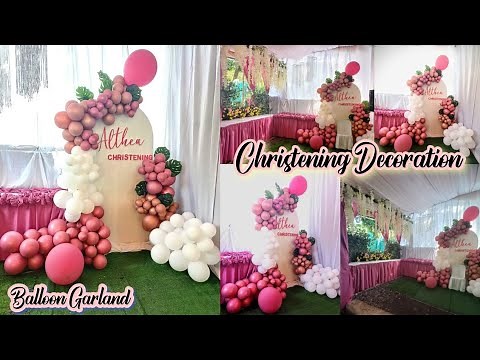 Christening Decoration Ideas for Baby Girls | Baptism Decoration | Arch Frame with Balloon Garland