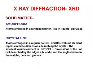 X RAY DIFFRACTION- XRD - SlideServe