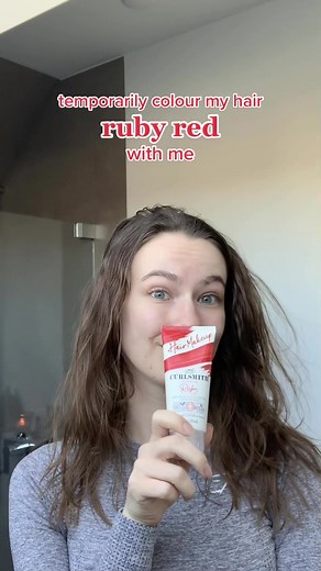 Ruby Red Wavy Curly Hair Makeup Transformation