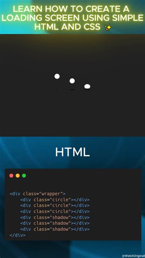 Learn how to create a Loading screen using simple HTML and CSS ✨ | WedX