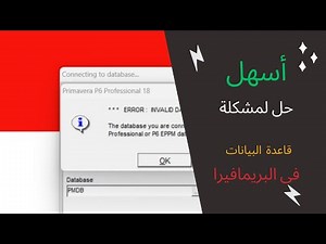 حل مشكلة قاعدة البيانات فى برنامج البريمافيرا P6
