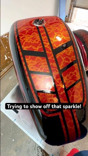 FINISHED! Custom Metallic Flake & Kandy Bobber Paint Job. #motorcycle #custompaint