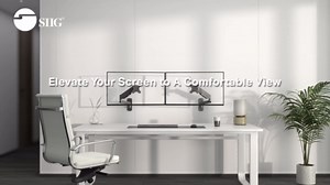 SIIG Aluminum Single Arm Gas Spring Monitor Wall Mount - Heavy Duty Hold 17" to 32" Screens, Up to 19.8 lbs, VESA 75x75 or 100x100 (CE-MT2L12-S1)